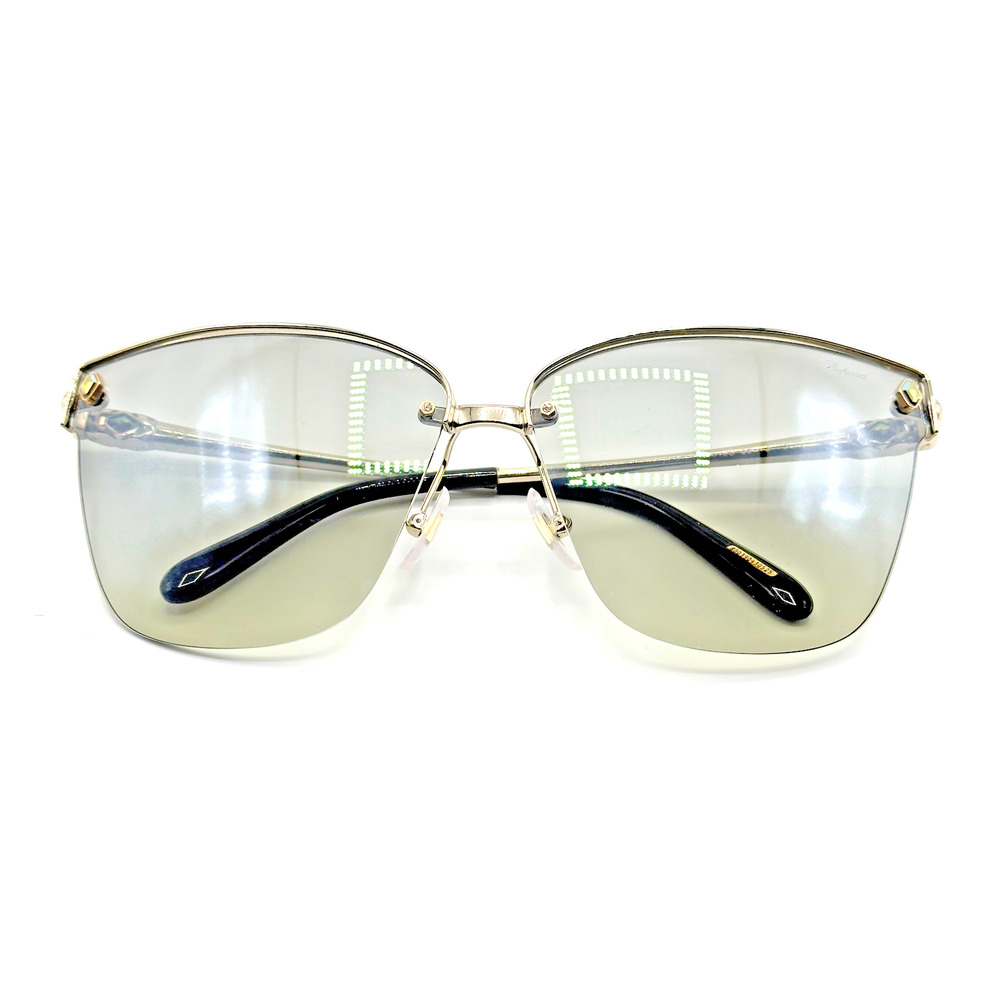 Chopard Sunglasses SCHC19S 594G Women Gold Metal Frame Grey Lens 65-13-135 New